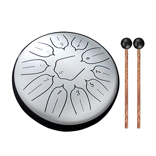 Steel Tongue Drum, 6 Zoll 11 Tone D-Dur Zungentrommel Schlagzeug Anfänger, Steel Pan Töne Schlaginstrument Kinder, Hand Pan Drum Mit Trommelschlägeln, Tragetasche Für Meditation Yoga Klangheilung