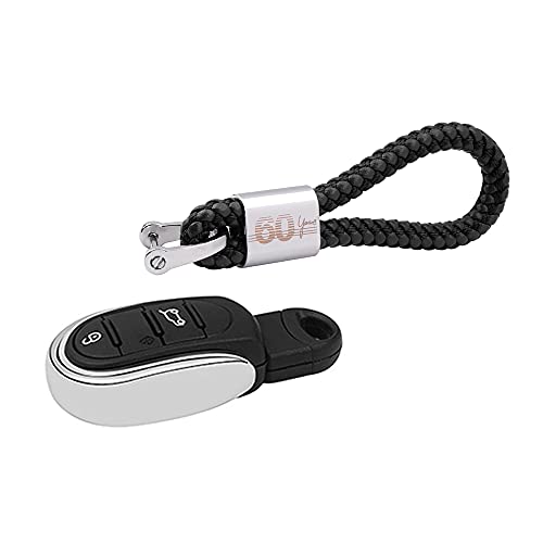 HEINMO Autoschlüssel Smart Remote Fob Cover Case Shells Seil Schlüsselanhänger Ersatz für Cooper ONE S JCW Clubman Countryman F54 F55 F56 F57 F60 Auto Styling (Silver+Black)