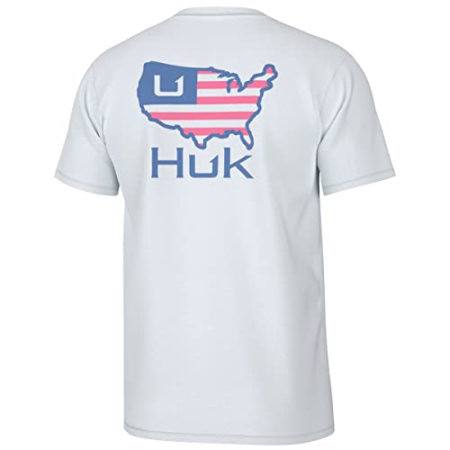 HUK Herren Kurzärmeliges Performance-T-Shirt Hemd, American Weiß, Medium