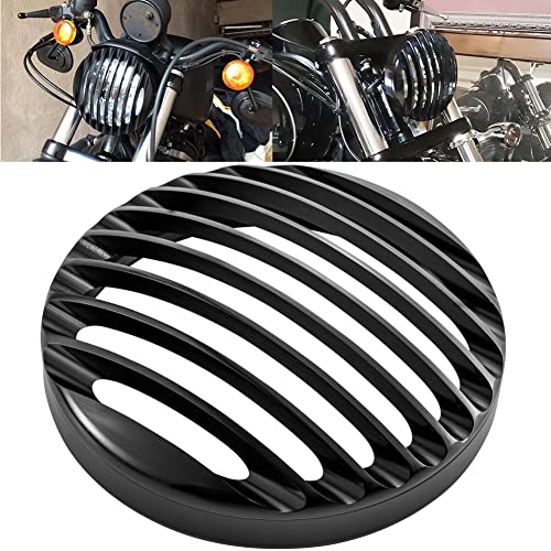 KaTur 14,6 cm (5 3/4 Zoll) Aluminium-Scheinwerfer-Abdeckung, Schwarz, für Harley Sportster XL 2004 - 2014, XL 883 1200