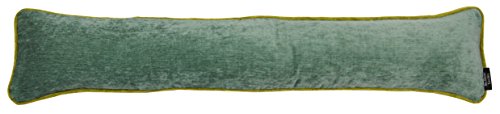 McAlister Textiles Alston Chenille | Schlichter zweifarbiger Zugluftstopper mit Füllung 18cm x 100cm in Enteneiblau mit Grün | Deko Windstopper für Fenster, Türen