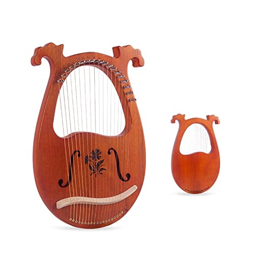 UNbit Leierharfe 16 19 Saiten aus Holz Mahagoni Leierharfe Klassisches Musikinstrument Harfe (Color : Transparent)