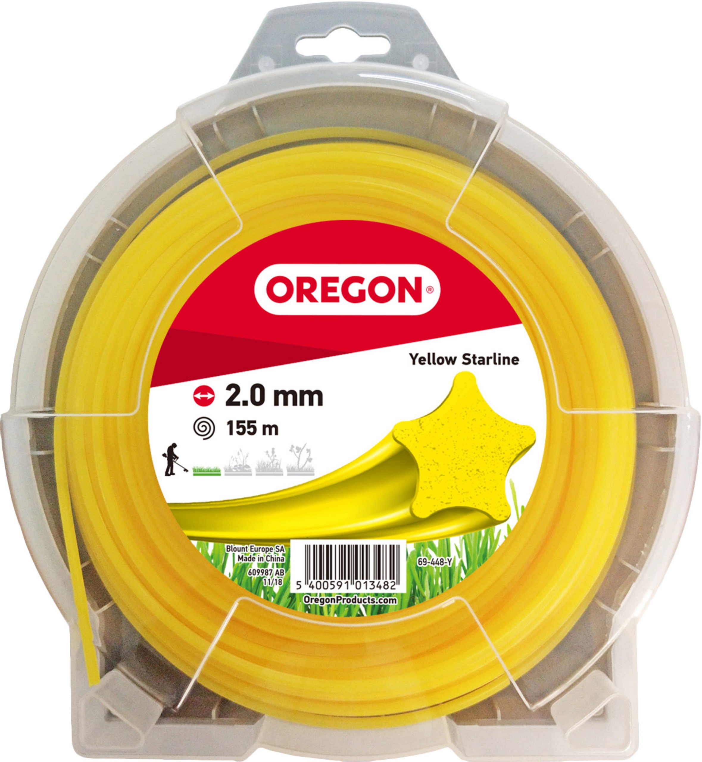 Oregon 69-455-Y Yellow Star Rasentrimmerfaden / Draht für Rasentrimmer und Freischneider, 2,4 mm x 332 m