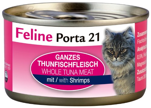 Feline Porta 21 | Ganzes Thunfischfleisch mit Shrimps | 24 x 90 g