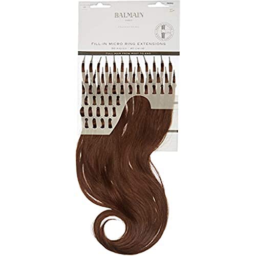 Balmain Micro Ring Extensions Human Hair 50 Stück 40 Cm Länge Farbe Light Brown #L5