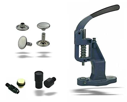 Ista Tools Nietenpresse Set Hohlnieten + Lochpfeife + Hohlnieten Werkzeug + 100 STK. rostfreie Hohlnieten Doppelkopf (10 x 10 mm, Silber)