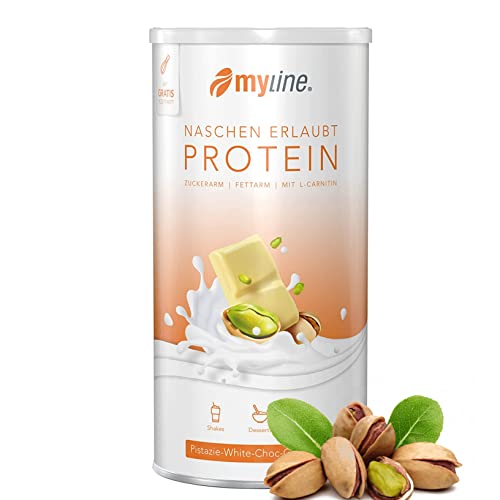 Myline Protein Shake Eiweißpulver viele Geschmacksrichtungen 400g + Maßband (Pistazie)