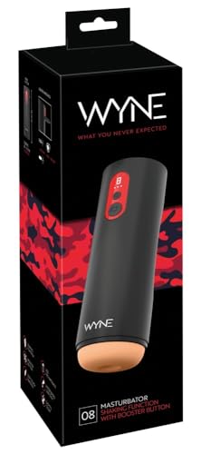 Wyne Masturbator – vibrierendes Sexspielzeug für Männer, mit Massage-Noppen und gerillter Reizstruktur, 7 Vibrationsmodi, kabellos, schwarz/rot