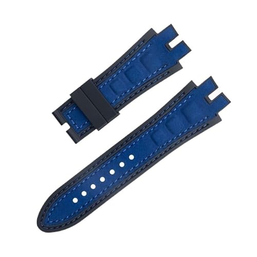 KLVN Fit Für Roger Dubuis Armband Für EXCALIBUR Serie 28mm Nubukleder Gürtel Silikon Uhrenarmband Zubehör, 28mm, Achat