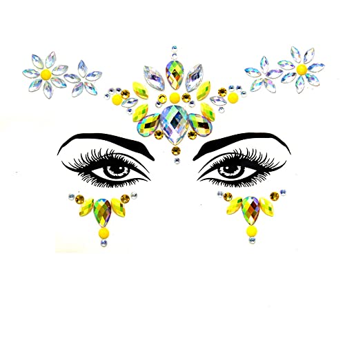 LIZHOUMIL 10 Stück Gesichtsdekoration Gesicht Edelsteine Tattoo Gesicht Juwelen Augenbrauen Leuchtende Strass Aufkleber Leuchtende Gesicht Kristall Aufkleber für Gesicht Juwelen Festival YT-44