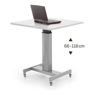 STIER Elektrisch höhenverstellbarer Steh-Tisch 80x60cm, Weiß mel., 68-120cm