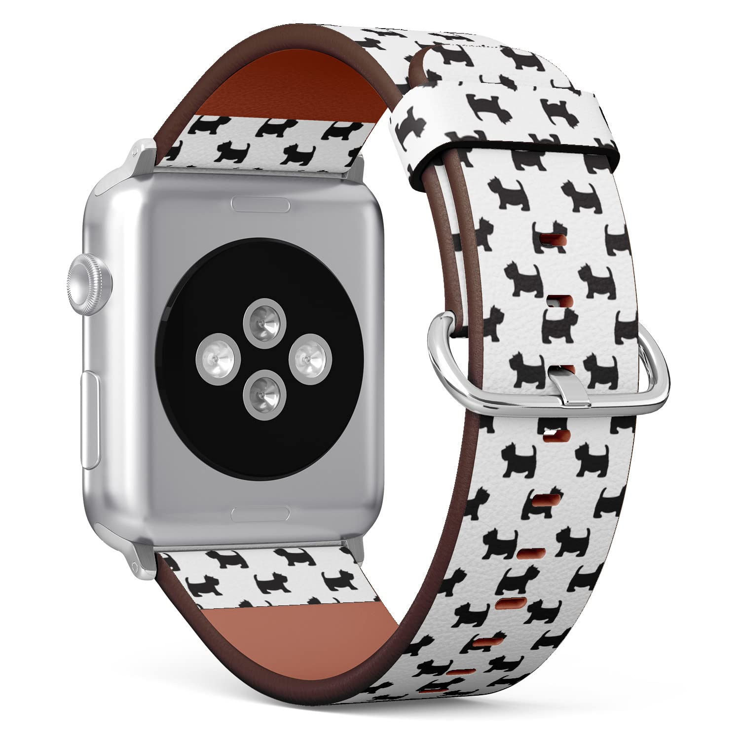 IKIKI-TECH Kompatibel mit Apple Watch-Armband, 38 mm, 40 mm, 41 mm (Scottish Terrier niedliches Muster), veganes Ersatzarmband für iWatch Series 8, 7, 6, 5, 4, 3, 2, 1 Ultra SE