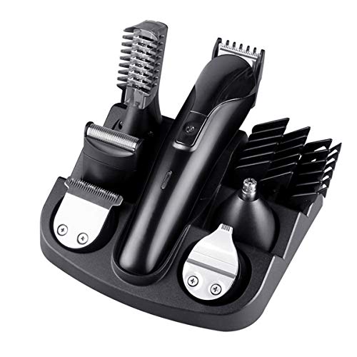 Eurobuy Bartschneider für Männer 6-In-1-Multifunktions-Haarschneidemaschinen-Set Wasserdichter Geräuscharmer Haarschneider Schnurloser USB-Akku mit Bartnasenhaarschneider mit 4 Kämmen
