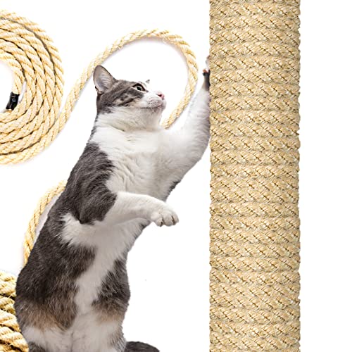 DQ-PP SISALSEIL | 100 m (2x50 Meter) | 10 mm stark | Natürliches Sisal Seil für Kratzbaum Katzenbaum | Kratzseil DIY Fuer Katzen Ersatzteile