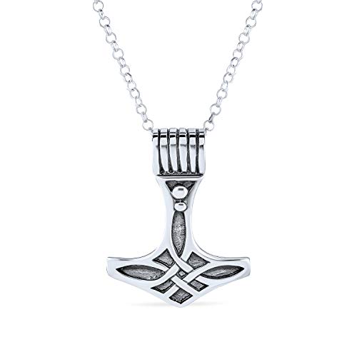 Keltisch Thors Hammer Viking Knoten Anhänger Für Herren Damen Halskette Antiqued 925 Sterling Silber Mit Kette
