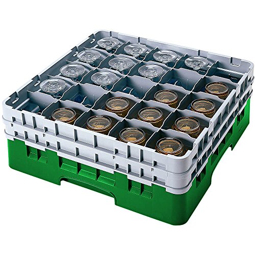 Voetglazenkorf m/5 opzetstukken 500x500 H 308mm max 257mm 25 comp. Cambro 25S958-119 Sherwood Green