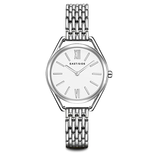 Eastside Damen Uhr analog Japan Quarzwerk mit Edelstahl Silber Armband 10080064