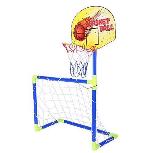 Fußball Basketball Spielzeug Set, 2 in 1 Fußballtor und Basketball Ständer für Kinder