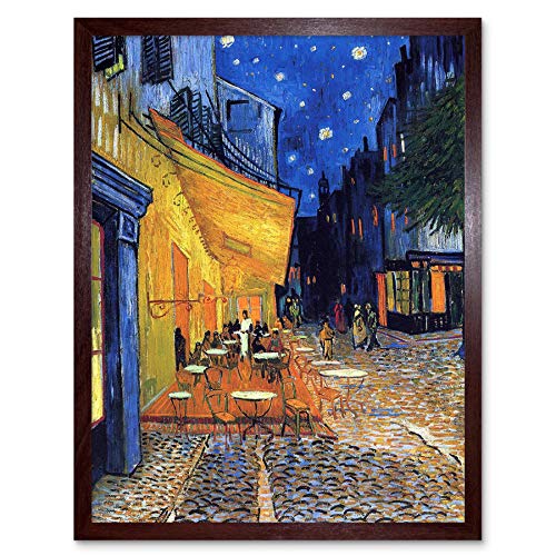 Wee Blue Coo Vincent Van Gogh Cafe Terrace Place Du Forum Arles 1888 Art Print Framed Poster Wall Decor Kunstdruck Poster Wand-Dekor-12X16 Zoll