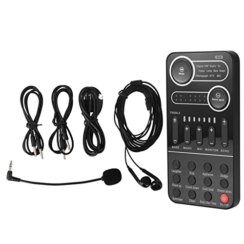 wiianoxd Tragbarer Mini Sprachwechsler mit Mehreren Audioeffekten, Live Soundwechselkarte, LautsprechergeräT für, PC, Tablette
