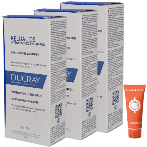 Ducray Kelual DS Shampoo I Zur Behandlung von seborrhoischer Dermatitis I 3x 100ml Sparset I plus PharmaPerle giveaway