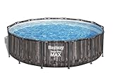 Bestway® Steel Pro MAX™ Ersatz Frame Pool ohne Zubehör Ø 427 x 107 cm, Holz-Optik (Mooreiche), rund
