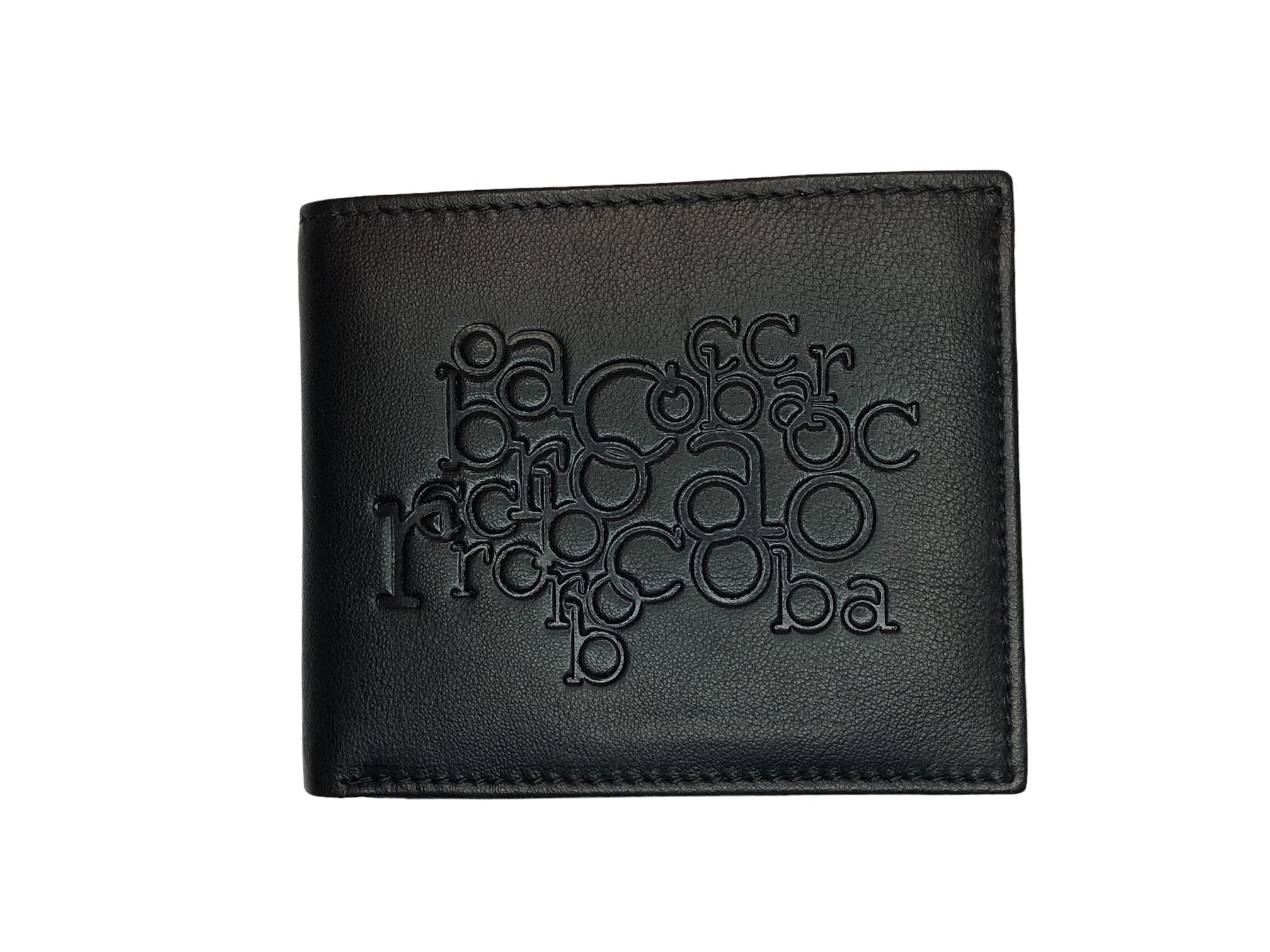 Geldbörse Herren Rocco Barock mit geprägtem Logo 100% Leder Farbe schwarz mit Geldbörse, Schwarz , L. 12 H 9,5 P. 1,5 cm, Klassisch