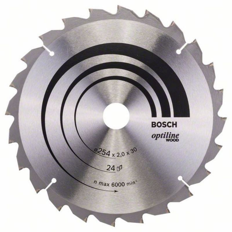 Bosch Kreissägeblatt Optiline Wood für Kapp- und Gehrungssägen, 254 x 30 x 2,0 mm, 24 2608640434