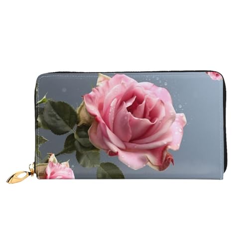 YoupO Rose Geldbörse für Frauen Leder Geldbörse mit Reißverschluss Münztaschen Mode Handtasche Tasche, Schwarz , Einheitsgröße