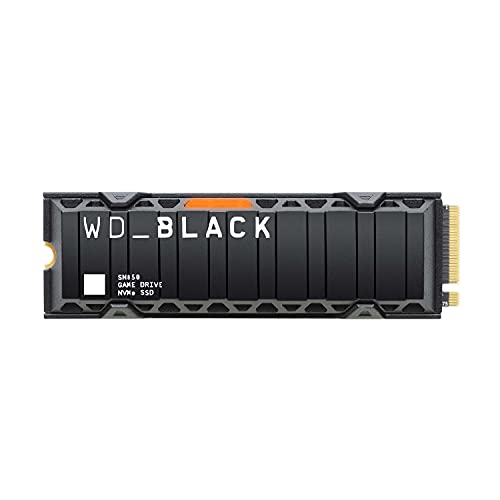 WD_BLACK SN850 2 TB NVMe Interne Gaming-SSD mit Kühlkörper; PCIe Gen 4-Technologie, Lesegeschwindigkeiten bis zu 7.000 MB/Sek., M.2 2280, Mit Heatsink