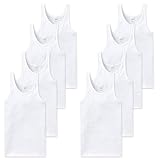 Schiesser Unterhemden 8er Pack, Herren, Doppelripp oder Feinripp (XXX-Large, Weiß (Feinripp))