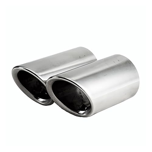 Auto Auspuff Endrohr Verchromte Edelstahl Auto Auspuff Schalldämpfer Spitzenrohrabdeckungen Für A1 Für A3 Für A4 Für TT 2009–2015 Auspuff (Color : Silver)