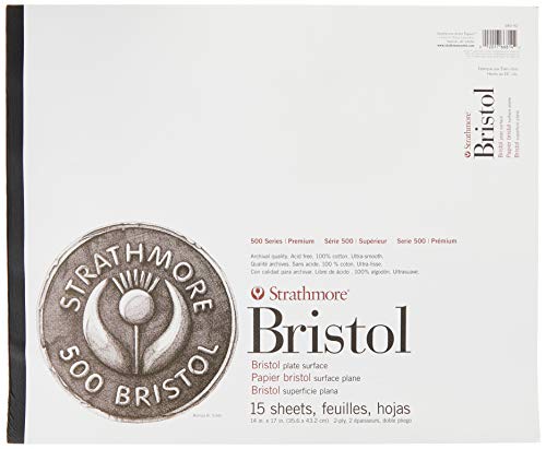 Strathmore 500 Series Bristol, Papier, Platte, 2-lagig, 14x17, 15