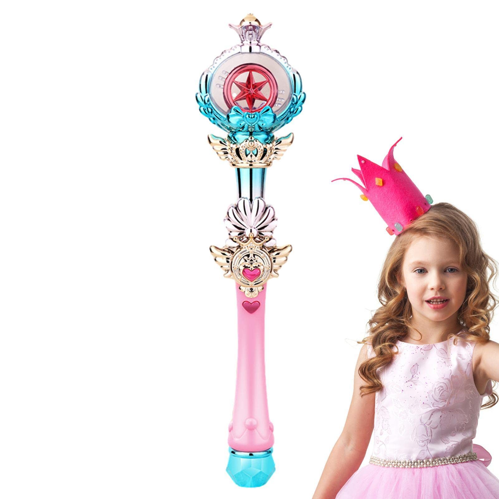 Abbto Prinzessin Zauberstab Spielzeug - Rosa leuchtender Zauberstab Prinzessin Kostümzubehör Spielzeug | LED-beleuchteter Zauberstab für Halloween