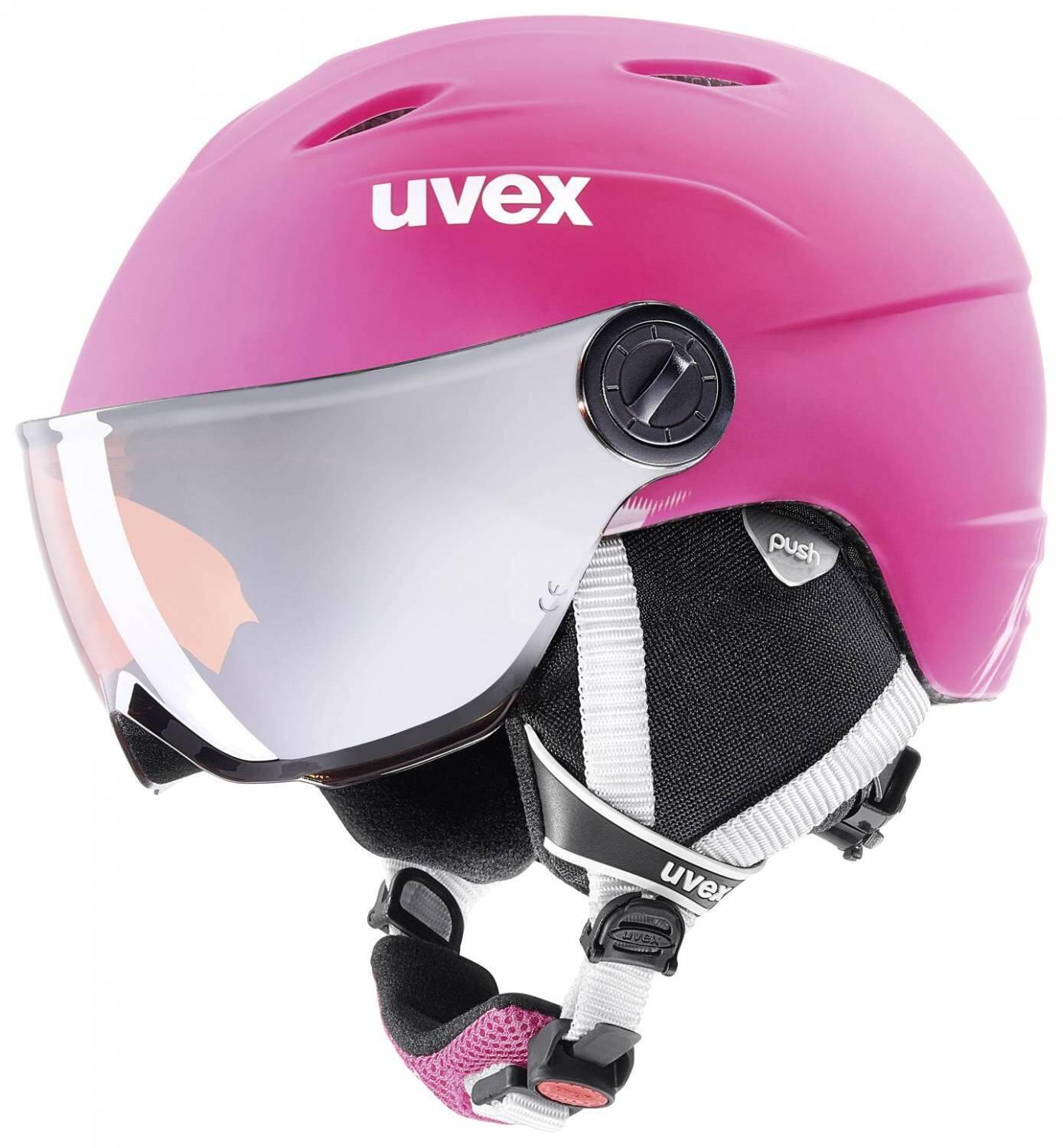 Uvex junior visor pro kinderskihelm (größe: 54-56 cm, 90 pink mat)