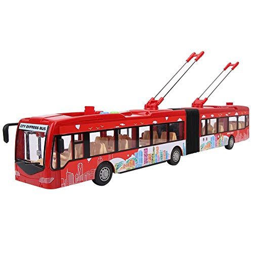 Kinder Spielzeug Bus Rückzug Bus Trägheit Verkehr Modell Spielzeug Elektronische Stadtbus mit Ton und Licht Pädagogisches Spielzeug für Kinder