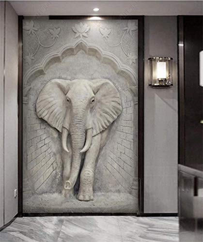 YANCONG Türfolie Poster Tapete 3D Indischer Elefant Fototapete Türfolie Poster Tapete Türtapete 88X200Cm