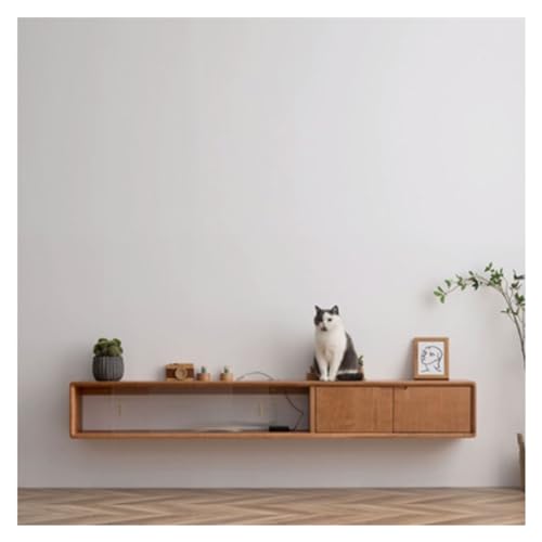 Sideboard Wohnzimmer Hängend Schwebendes TV-Gerät, 70,8''/78,7'' Wand-TV-Schrank, schwebende Regale mit Tür, moderne Holz-Entertainment-Medienkonsole, große TV-Bank mit Stauraum for Wohnzimmer und Sch