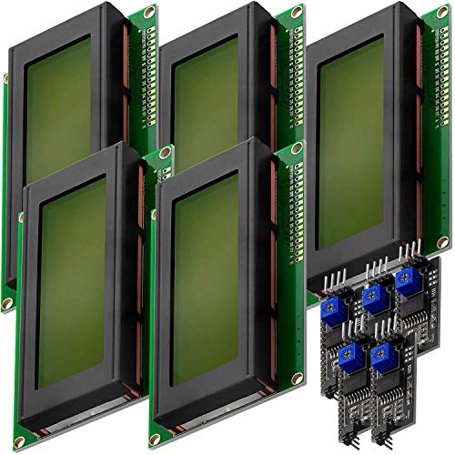 AZDelivery 5 x HD44780 2004 LCD Display grün Bundle 4x20 Zeichen mit I2C Schnittstelle für Arduino mit gratis eBook!