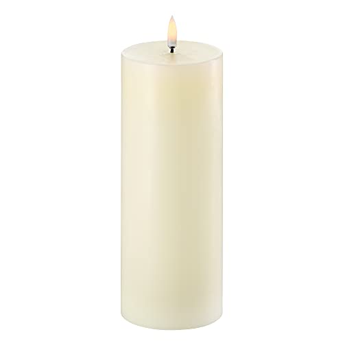 Piffany Copenhagen Uyuni Lighting Pillar LED Kerze 7,8 x 20 cm Echtwachs Ivory - 6 Stunden Timerfunktion - Keine Brandgefahr, Keine Rußbildung und kein Geruch