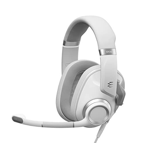 EPOS H6 Pro Gaming Headset Kopfhörer mit Mikro - Over-Ear - Geschlossene Akustik - Leichtes Kopfband - Lift-to-Mute - Bequem - PC, Mac, PS4, PS5, Xbox Series X, Xbox One, Nintendo Switch (Weiß)