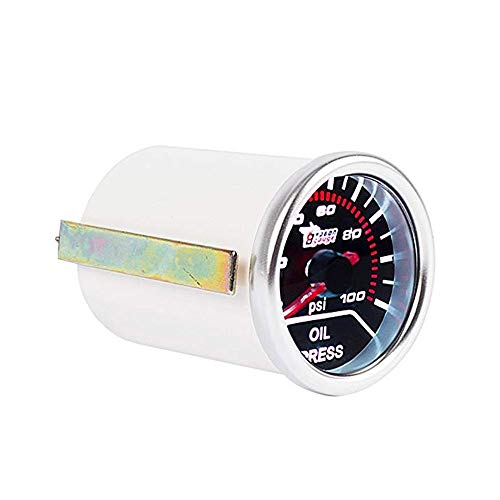 Mintice™ 2" 52mm LED Licht Kfz Auto Öldruck Anzeige Oil Pressure Anzeige Instrument Gauge Meter Rauchfarbe Len