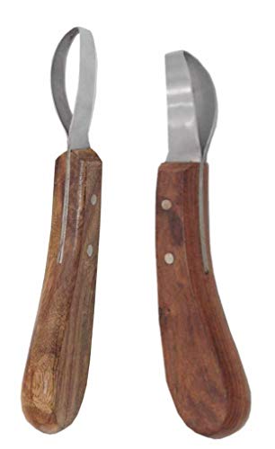 AMKA Schlaufenhufmesser Rinnmesser mit Holzgriff Farrier Loop Knife