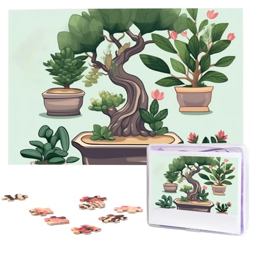 Bonsai-Pflanzen-Puzzles, 1000 Teile, personalisierte Puzzles, Fotos, Puzzle für Familie, Bild, Puzzle für Erwachsene, Hochzeit, Geburtstag (74,9 x 50 cm)