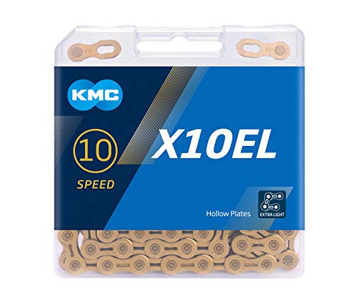 KMC Unisex - Erwachsene X10 EL TiNi X10EL Ti-N 10-Fach Kette 1/2" x11/128, 114 Glieder, Gold, Beschichtung
