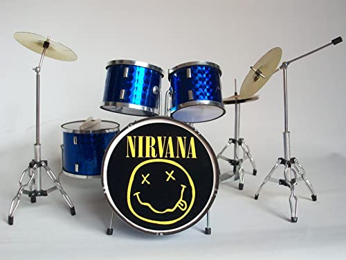 Miniatur-Schlagzeug - Mini Trommel - Nachbildung Blau Chrome - Metallica