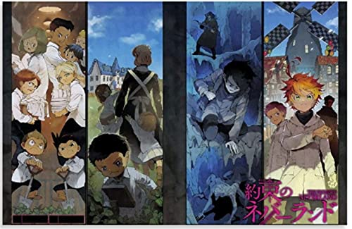 JYSHC Puzzle 1000 Teile Anime The Promised Neverland Poster Holz Kinderspielzeug Dekompressionsspiel Ty665Xz