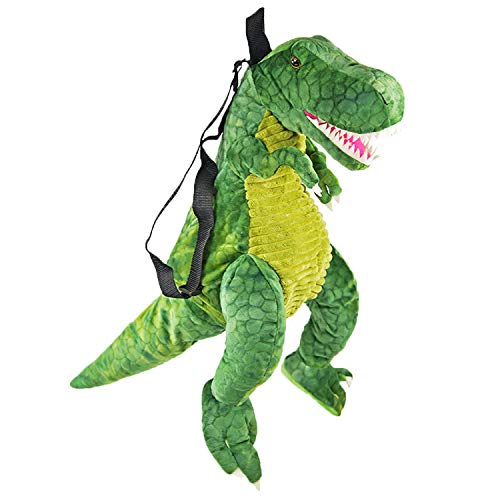 Kögler 85402 Dinorucksack, T-Rex, grün, Plüsch Rucksack für Kinder, flauschig weich, mit Tragegriff und längenverstellbaren Trageriemen, ca. 50 cm groß, für Jungen und Mädchen