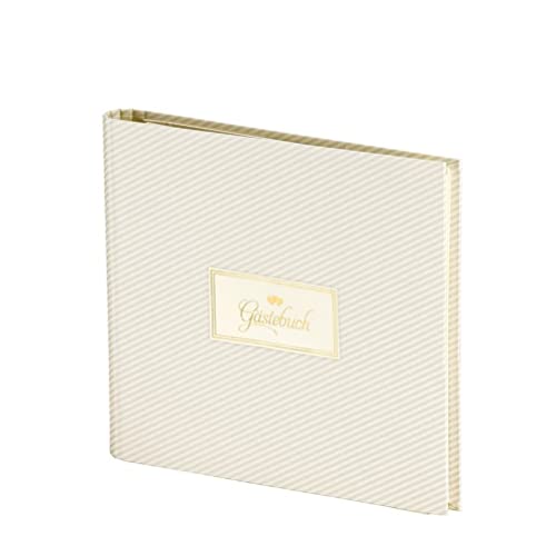 Rössler 18777191306 - Gästebuch Simply Love, Stripes, mit Wire-O-Bindung, 60 offwhite Seiten, 230 x 220 mm, Hochzeit, 1 Stück