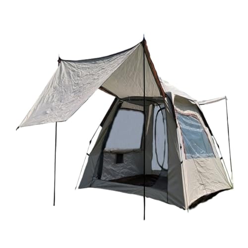Camping Tent Überdachungszelt, EIN Raum Und EIN Wohnzimmer, Vollautomatisches, Schnell Zu Öffnendes, Tragbares Zwei-in-Eins-Zelt for Den Außenbereich Tent Camping (Color : White, Size : A)